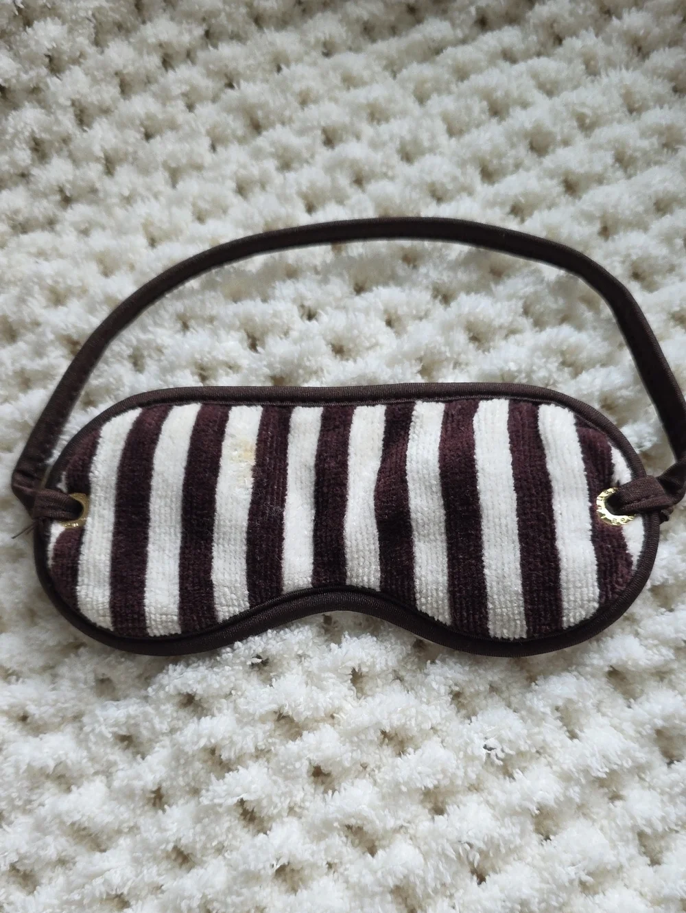 Henri Bendel Iconic Striped Brown & Cream Sleep Mask